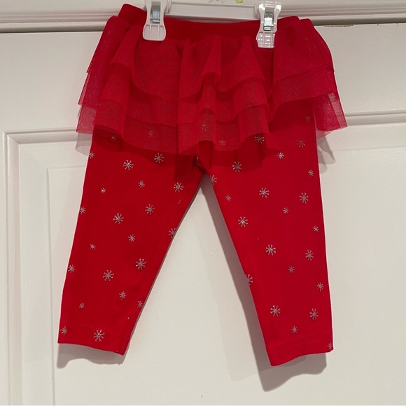 Carter's Red Holiday Snowflake Pants 9m - Picture 1 of 4